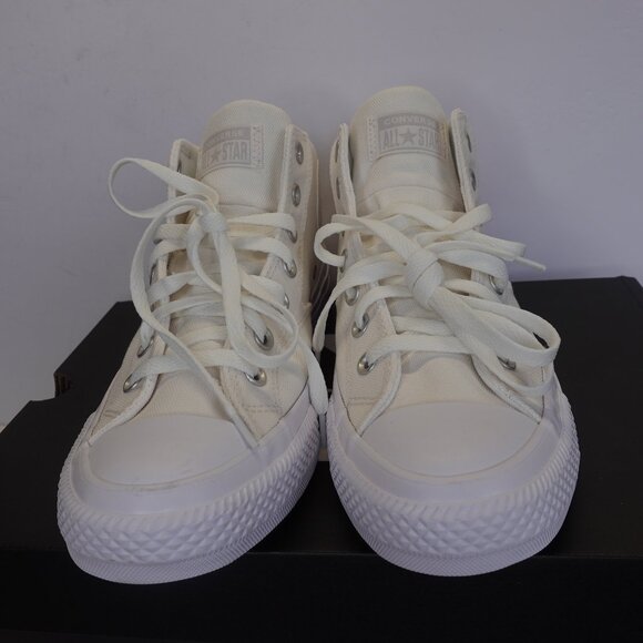 Converse Chuck Taylor Canvas White Mid Top Sneakers Men's 9 Women's 11 NEW - Picture 2 of 13